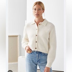 & Other Stories wool blend button-up sweater